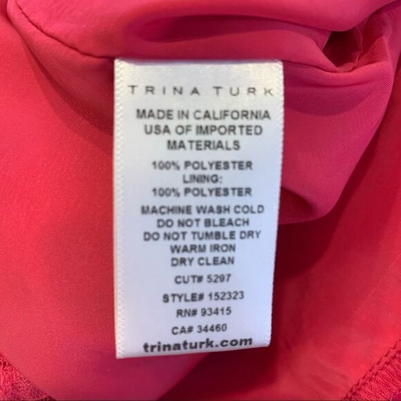 Trina Turk Fuchsia Dress Size 10 Keyhole Cutout - Picture 10 of 10